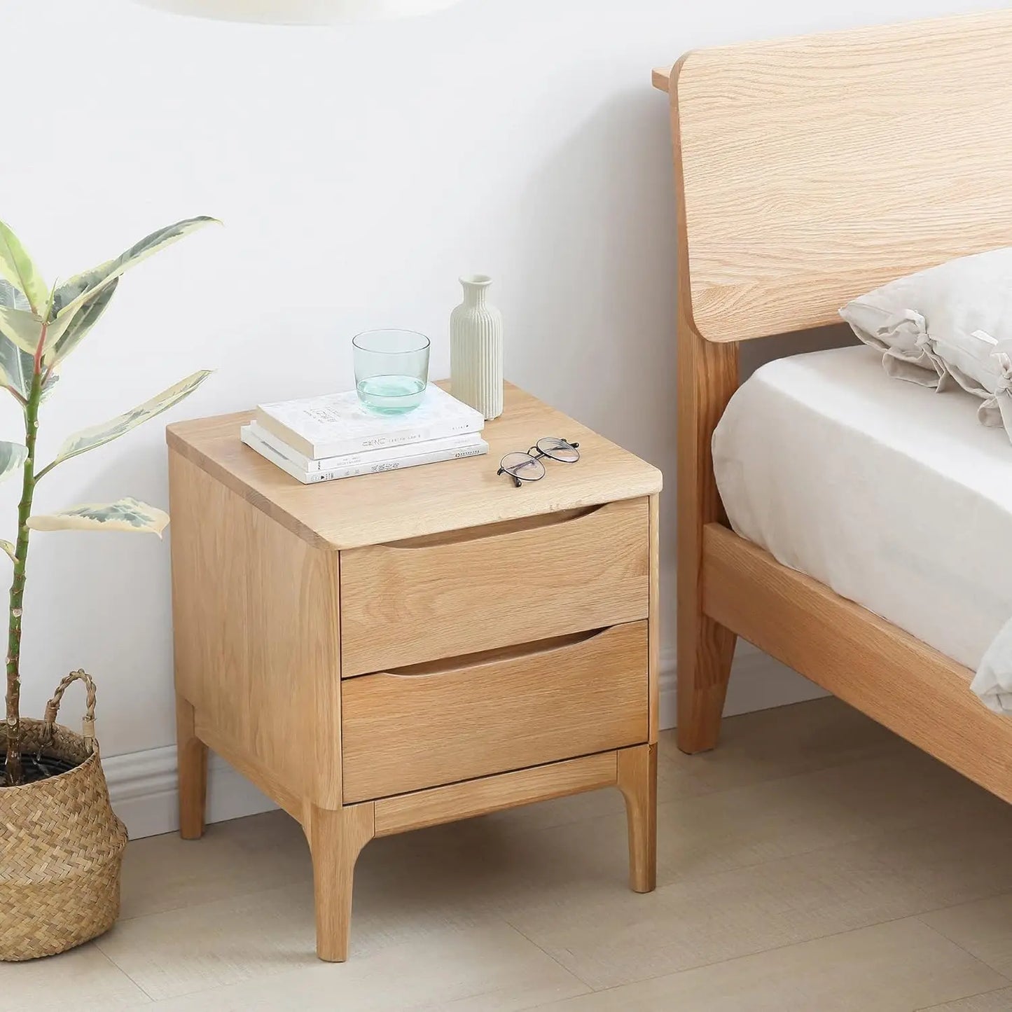 Solid American White Oak Bedside Table Drawer