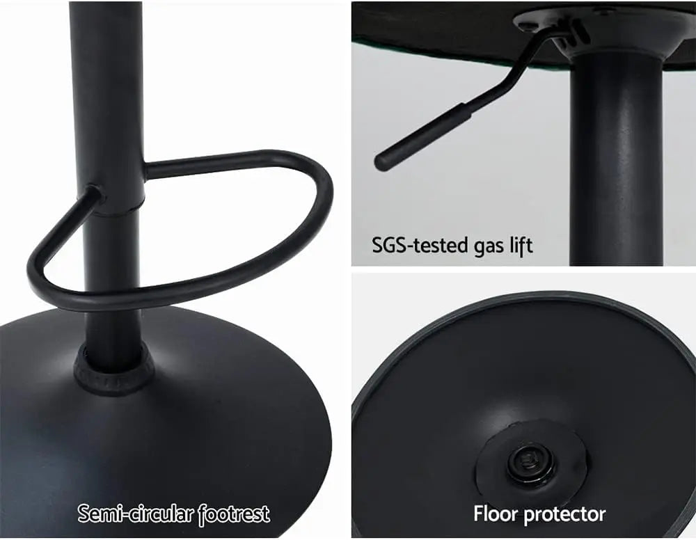 Set of 2 Dark Green Velvet Bar Stools