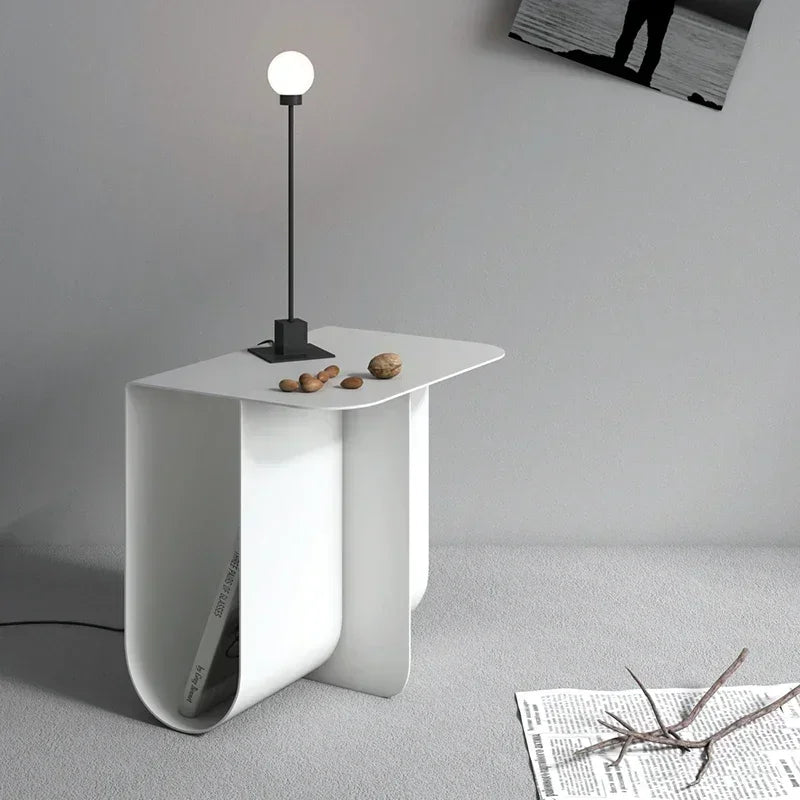Compact Nordic-Style Stainless Steel Side Table