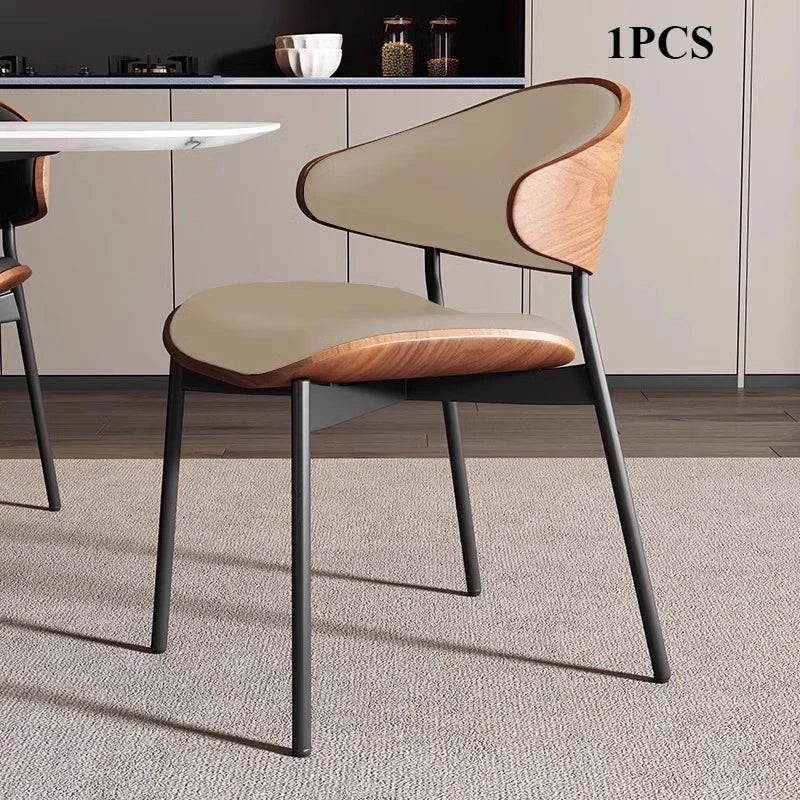 Set of 2 Modern Leather Dining Chairs