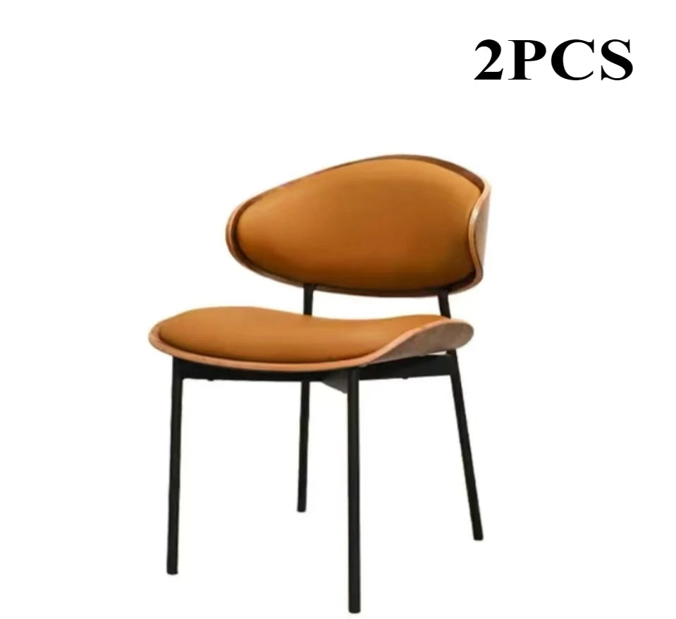 Set of 2 Modern Leather Dining Chairs