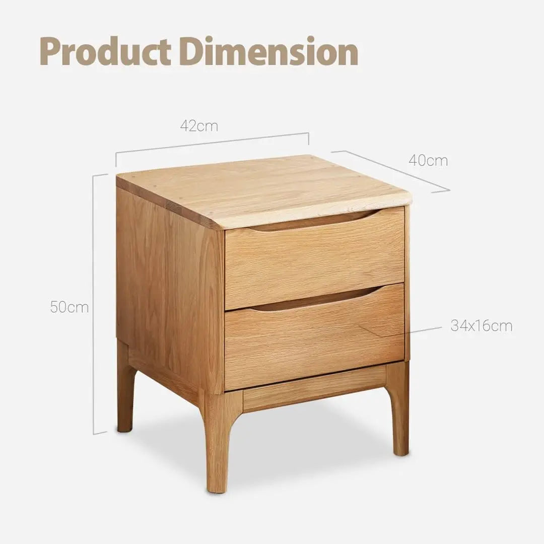 Solid American White Oak Bedside Table Drawer