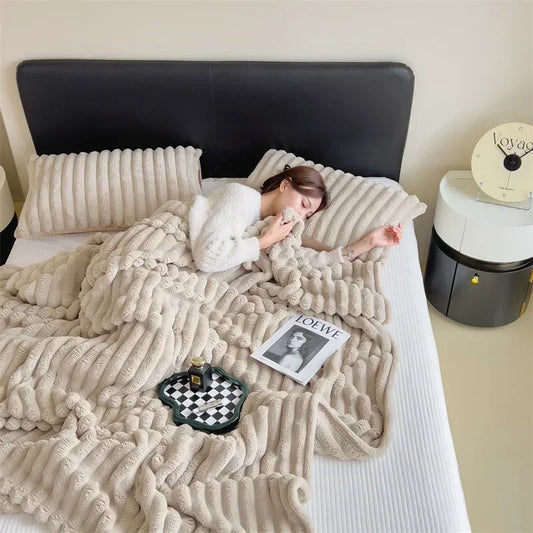 Imitation Rabbit Velvet Soft Throw Blanket