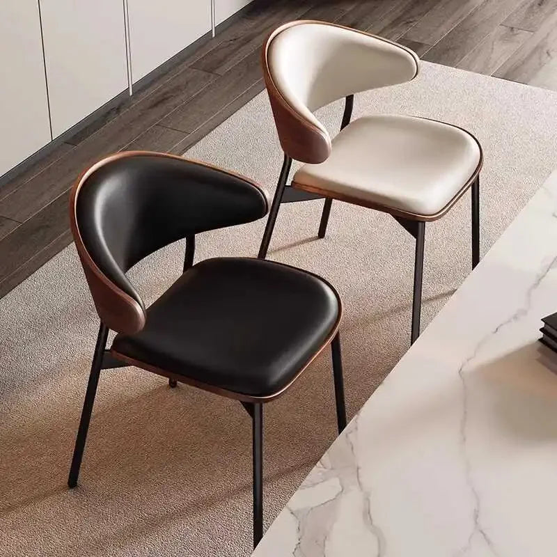 Set of 2 Modern Leather Dining Chairs