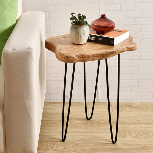Natural Edge Solid Cedar End Table