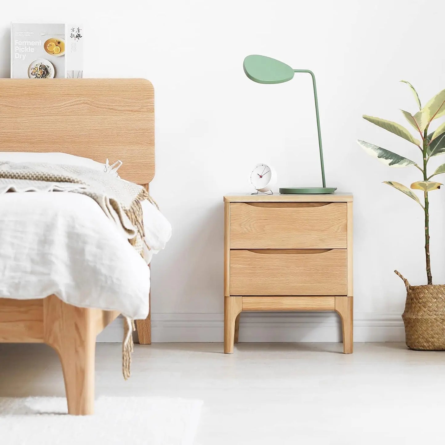 Solid American White Oak Bedside Table Drawer