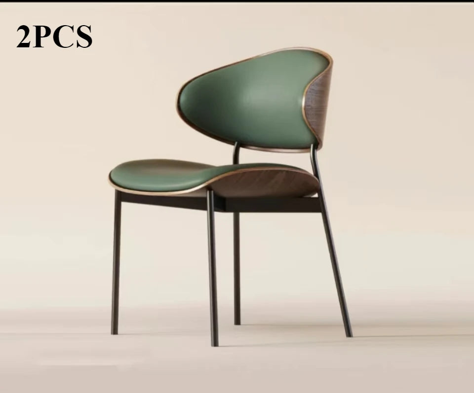 Set of 2 Modern Leather Dining Chairs