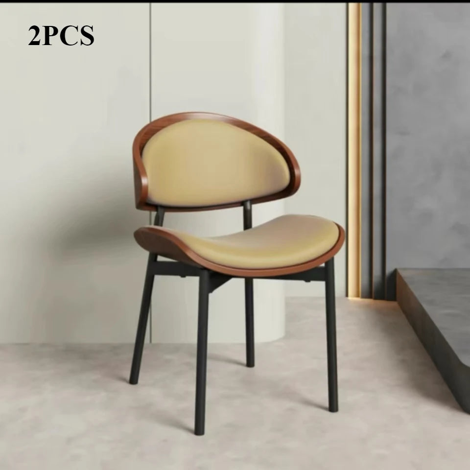 Set of 2 Modern Leather Dining Chairs